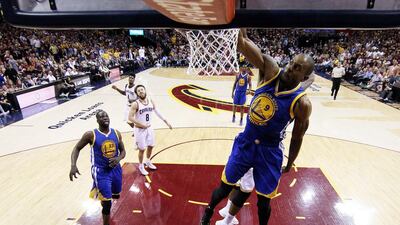Andre Iguodala #9 of the Golden State Warriors dunks against the Cleveland Cavaliers in the second half during Game Six of the 2015 NBA Finals at Quicken Loans Arena on June 16, 2015 in Cleveland, Ohio. Ezra Shaw/Getty Images