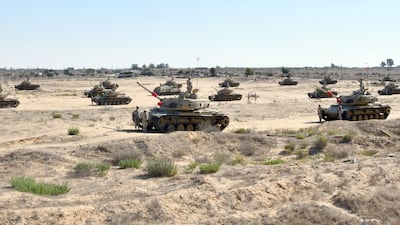 Egyptian forces near the border with Gaza. Senior officials have met troops as conflict grips the region. Photo: Egypt Armed Forces