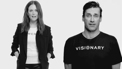 Julianne Moore, Jon Hamm and other famous friends encourage women to embrace ambition in a new campaign by the Tory Burch Foundation.