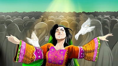 An illustration by Afghan artist Sayed Muhammad Hussainy.