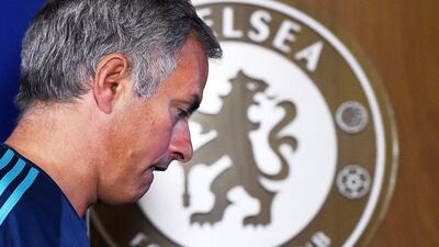 Chelsea manager Jose Mourinho leaves a press conference at the team's training ground on Tuesday ahead of their Wednesday Champions League fixture. Andy Rain / EPA / November 3, 2015