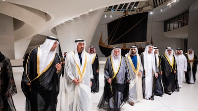 President Sheikh Mohamed and other UAE leaders tour the Zayed National Museum