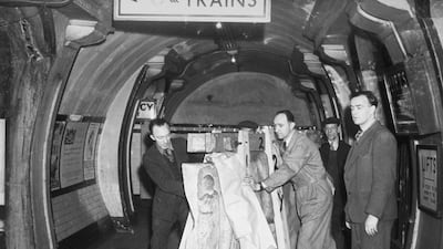 'Operation Elgin' is carried out in 1945, when 100 tonnes of priceless Elgin Marbles were moved from their wartime hideout in Aldwych Tube station to the British Museum