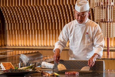 Live cooking at Mark's Teppanyaki. Photo: Marriott