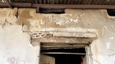 Many homes in the Gaza refugee camp in Jerash, Jordan have damaged walls and weak structures. Amy McConaghy / The National
