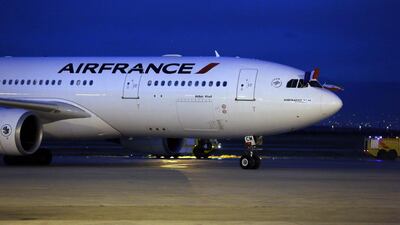 An Air France airliner arrives at the Imam Khomeini international airport in the Iranian capital Tehran. AFP