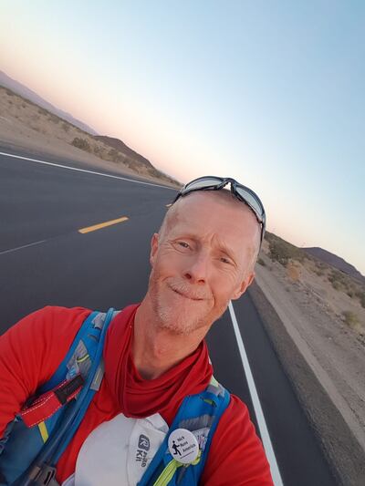 Nick Ashill, a former Sharjah university professor, who is running across Australia. Photo: Nick Ashill