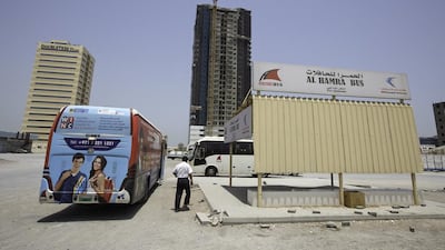 The bus station at Al Hamra. Commuters say there are no timetables or facilities, and that the services are erratic. Many say stations are so few they have to catch a cab to get to them. Jaime Puebla / The National