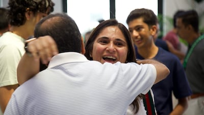 Results day nerves were soon washed away at Jumeirah College Dubai. Suhail Akram / The National