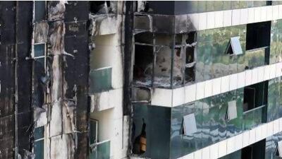 A fire on November 18 last year gutted about a third of the 34-storey Tamweel Tower, forcing tenants to seek alternative rented accommodation until repairs were complete. Pawan Singh / The National