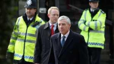 Jack Straw, Britain's justice secretary, arrives to give evidence at the Iraq inquiry in London.