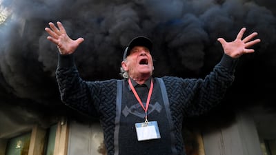 With protesters later shouting outside it. EPA