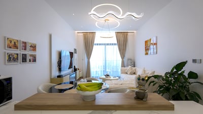 The couple went for touches of gold in their interior design. Victor Besa / The National