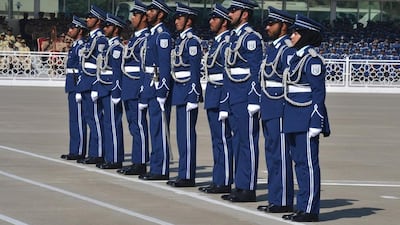 Police leaders and senior officers at the ceremony.