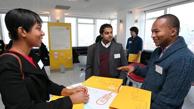Young entrepreneurs networking at the Global Entrepreneurship Week in London. Stephen Lock for The National