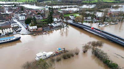 Flooding around the town of Upton on Severn in Worcestershire. PA