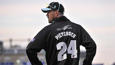 Kevin Pietersen, in action for Surrey, says he has no problems with the England cricket team despite being dumped. Glyn Kirk / AFP