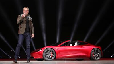 The Roadster 2 was a surprise unveil. Tesla via Reuters
