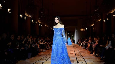 A look by Zuhair Murad during his spring / summer 2020 haute couture show in Paris, on January 22, 2020. AFP