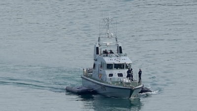 The Royal Navy's 'HMS Blazer' arrives in Dover, Kent, from migrant patrol duties on April 14. PA