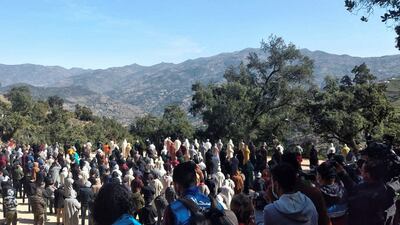 Some of the mourners reportedly walked for up to eight kilometres to reach the cemetery. Reuters