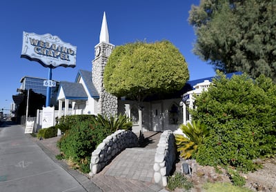 Las Vegas is gearing up for a busy day for weddings on Tuesday. Getty Images via AFP