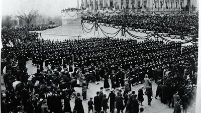 Washington, DC: General view of the crowds at Washinton, DC for the inauguration of President Woodrow Wilson, March 4, 1913. Getty Images