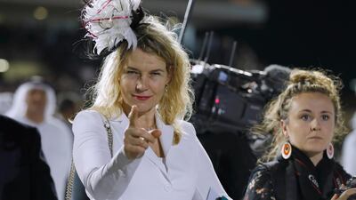 Racegoers wait for the race to begin at the Dh 5 million Group 1 Sheikh Zayed bin Sultan Al Nahyan Jewel Crown. Victor Besa / The National