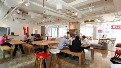 Make business hub restaurant is bright and airy with plenty of seating for workers and diners. Jeffrey E Biteng / The National