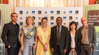 Press conference at the University of Cape Town with the judges of the Man Book International Prize (from left): Nadeem Aslam, Elleke Boehmer, Marina Warner, Sukhela Buhlungu (University of Cape Town), Wen-chin Ouyang, Edwin Frank. Courtesy Man Booker International