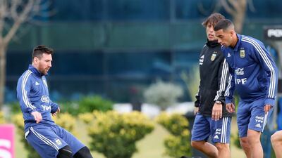 Argentina's Lionel Messi during training. Reuters