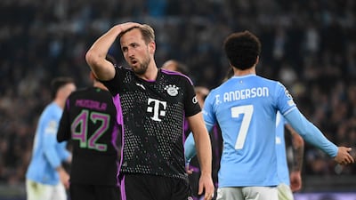 Harry Kane drew another blank as Bayern Munich fell to a 1-0 defeat to Lazio in the Champions League. AFP