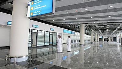 Inside the passenger terminal, when under construction in 2010, at Dubai World Central. Sonza Gabriel / EPA