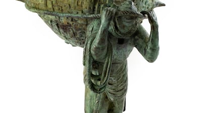 Palestinian artist Sliman Mansour's sculpture Jamal Al Mahamel. Photo: Art Cairo