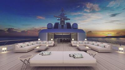 This is the first of two yachts designed entirely by Armani