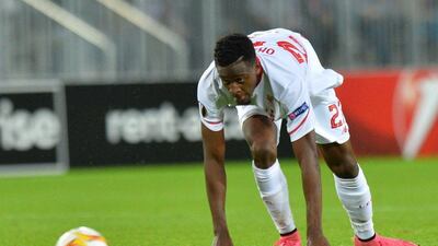 Liverpool's Divock Origi eyes the ball during his team's 1-1 draw with Bordeaux on Thursday night in the Europa League. Nicolas Tucat / AFP