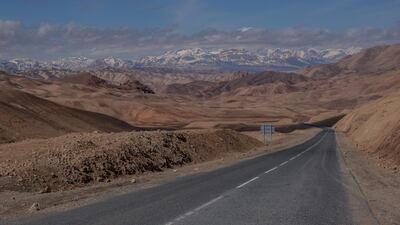 The road leading west from the provincial capital in Bamyan.