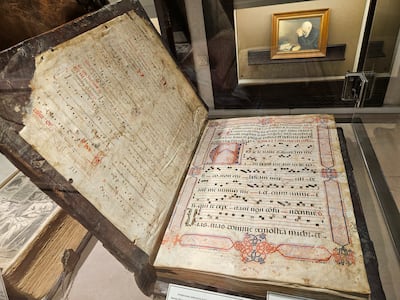 A rare medieval choir book from the Iberian Peninsula dating back to the 14th or 15th century. Katy Gillett for The National