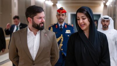 Reem Al Hashimy, Minister of State for International Co-operation, receives Mr Boric