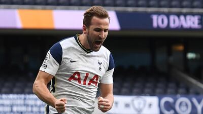 Harry Kane of Tottenham after scoring against Leeds. EPA