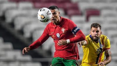Cristiano Ronaldo vies fo the ball with Andorra midfielder Moises San Nicolas. AFP