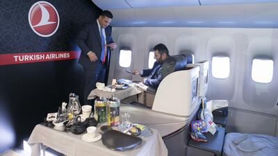 Above, the Turkish Airlines stand at Arabian Travel Market. Reem Mohammed / The National