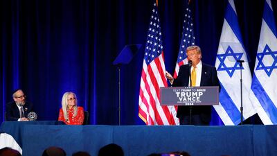 Donald Trump at a "Fighting Anti-Semitism in America Event" with Jewish leaders in Washington, on September 19. Reuters