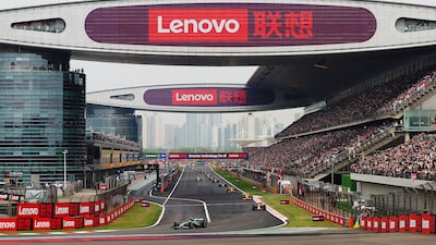 Aston Martin's Fernando Alonso, who finished seventh, ahead of Sergio Perez. Getty Images