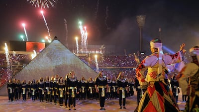 Dancers perform during the opening ceremony before the the opening match of the 2019 Africa Cup of Nations between Egypt and Zimbabwe at Cairo International Stadium in Cairo. EPA