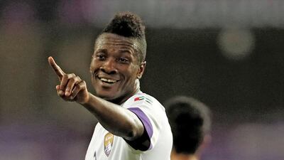 Al Ain will need Asamoah Gyan to fire successfully against Al Hilal if they are to have a chance of advancing to the Asian Champions League final. Christopher Pike / The National