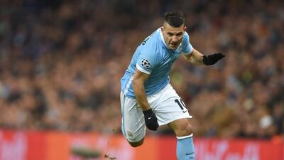 Manchester City’s Sergio Aguero in action during the Uefa Champions League round of 16 second leg soccer match between Manchester City and Dynamo Kiev held at the Etihad Stadium in Manchester, Britain, 15 March 2016. EPA/Peter Powell