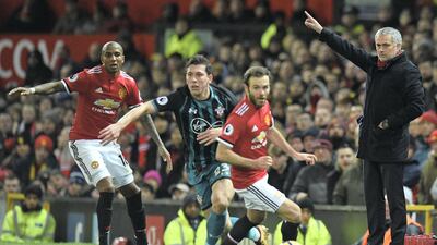 Jose Mourinho on the touchline during the Premier League match between Manchester United and Southampton at Old Trafford on December 30, 2017. AFP