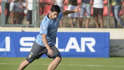 Luis Suarez shown during a training session on Tuesday with Uruguay in Brazil. Daniel Garcia / AFP / June 10, 2014
