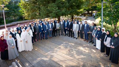 The UAE delegation of 50 chief AI officers during their US tour, pictured at one of their stops in Silicon Valley.